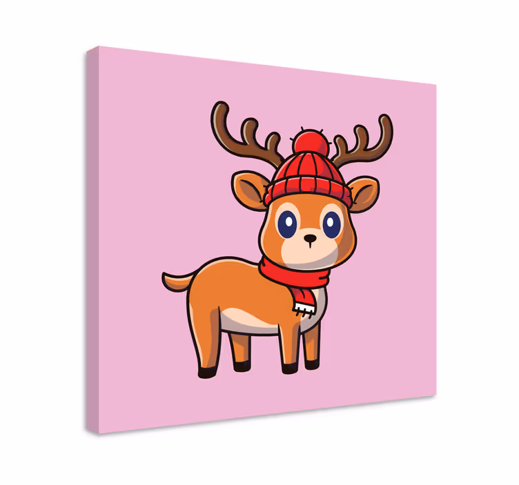 Quadro decorativo de cavalos e veado cartoon fofo - TenStickers