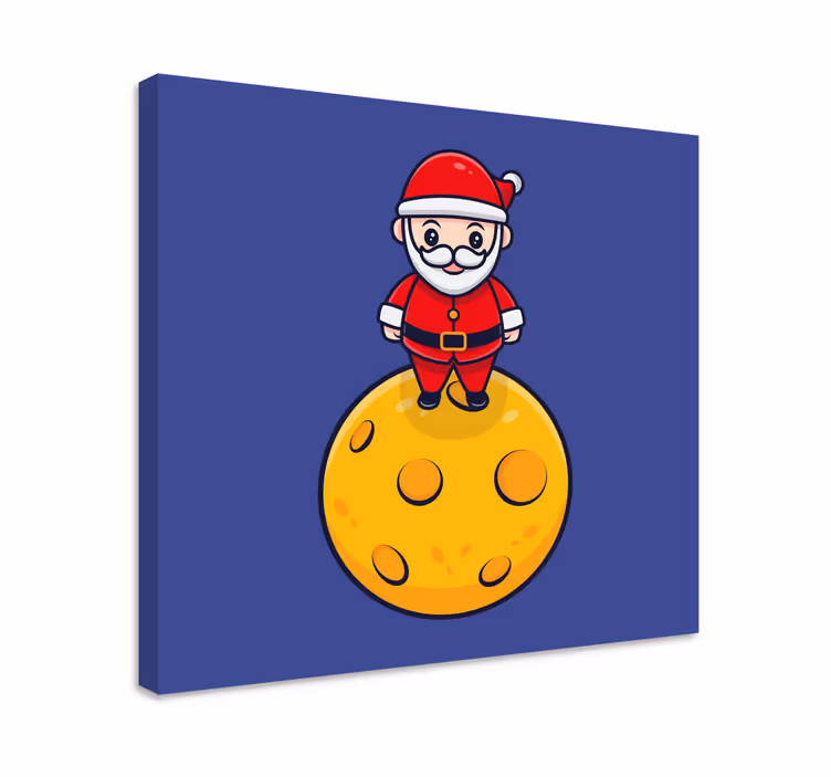 Quadro infantil papai noel na lua - TenStickers