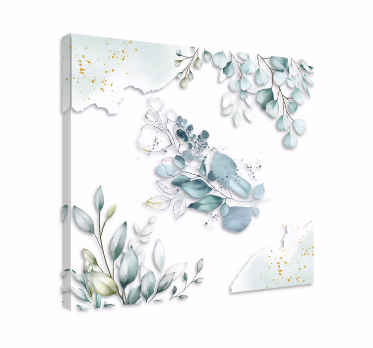 Quadro de flores composição de folhas de eucalipto - TenStickers
