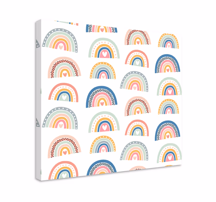 Quadro infantil com padrões coloridos de arco-Íris - TenStickers