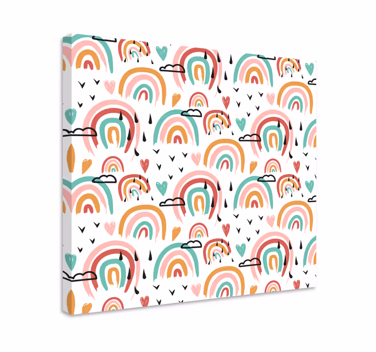 Quadro infantil padrão de arco-Íris brincalhão - TenStickers