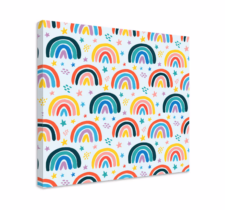 Quadro infantil com padrão colorido de arco-íris - TenStickers