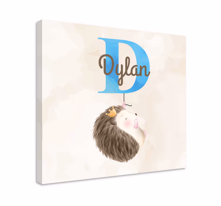 Quadro para bebê com ilustração de ouriço fofo - TenStickers