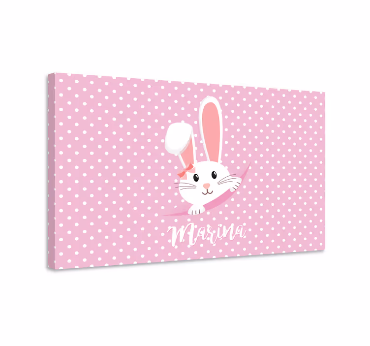 Quadro para bebê Coelhinho fofo para menina com nome - TenStickers