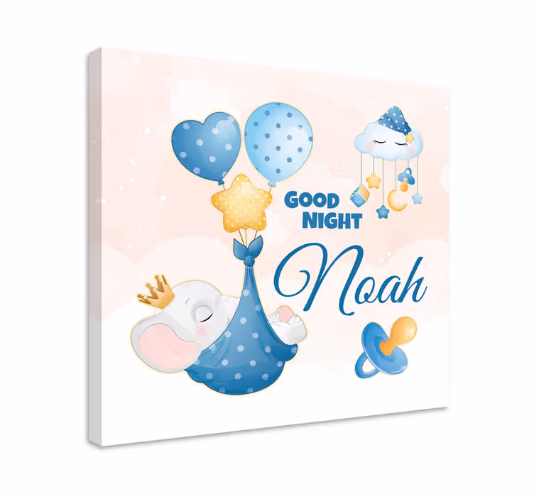 Quadro para bebê boa noite elefante - TenStickers
