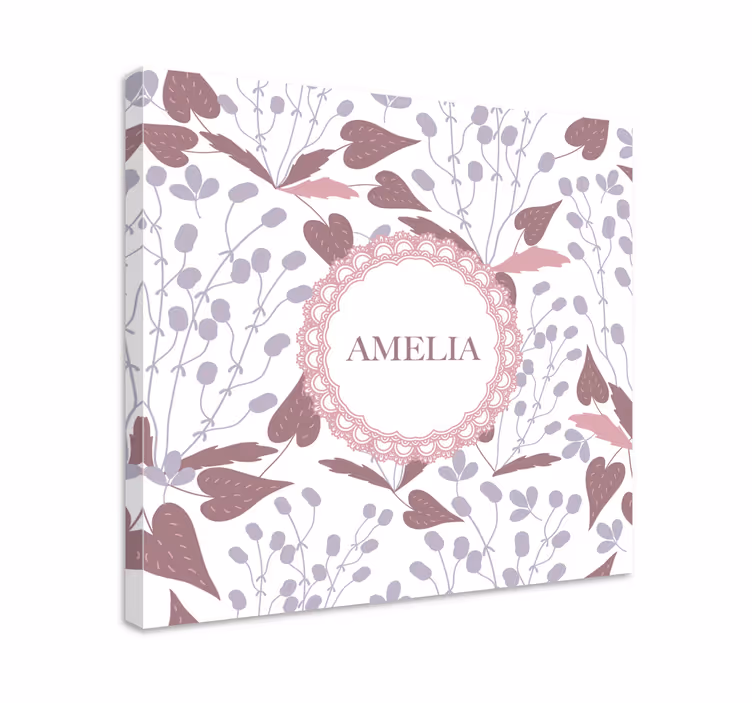 Quadro de flores com design de nome floral - TenStickers