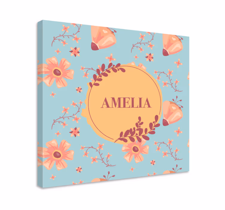 Quadro de flores padrão floral personalizado - TenStickers