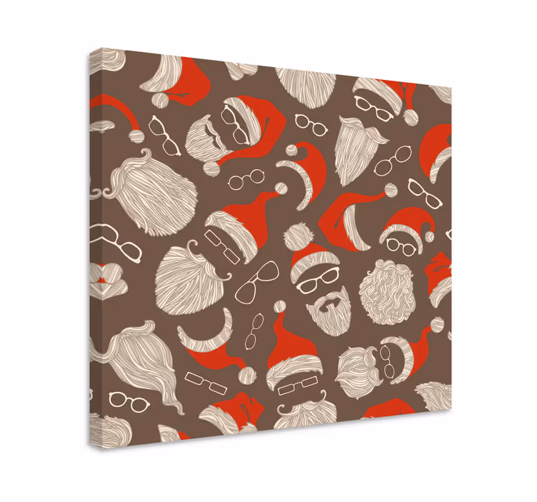 Quadro animais rostos festivos do papai noel - TenStickers