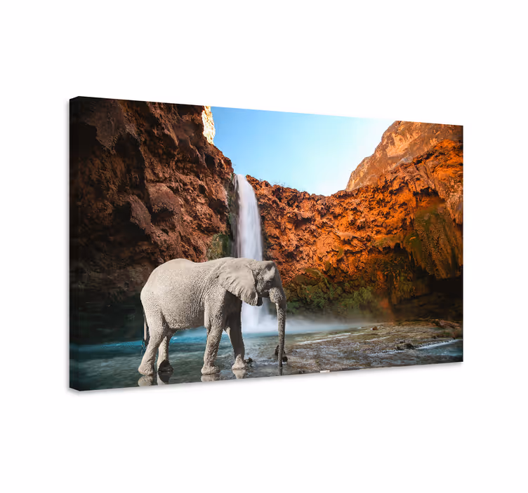 Quadro de elefantes oásis do elefante majestoso - TenStickers