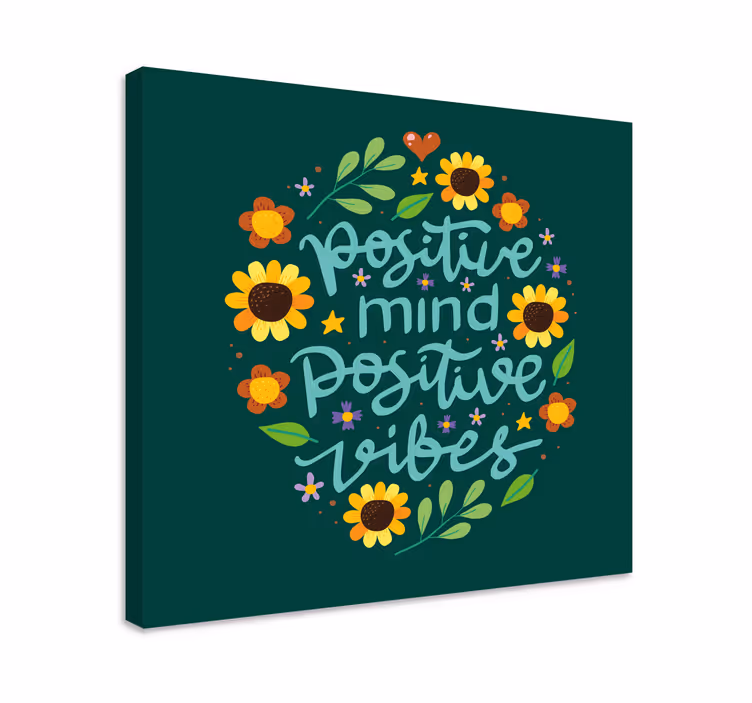 Quadro frase motivacional Flores e citação motivacional - TenStickers
