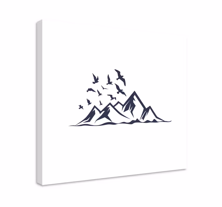 Quadro de paisagem silhueta de cadeia de montanhas - TenStickers