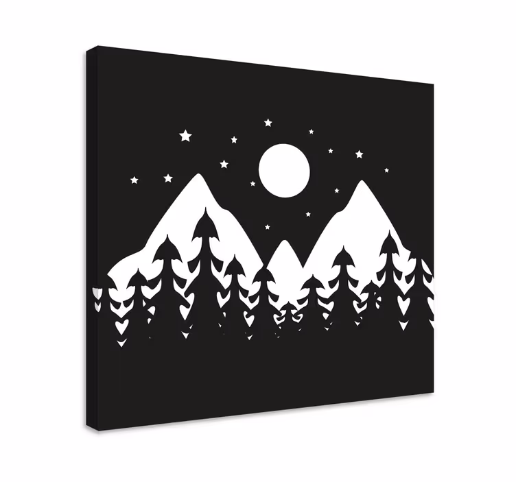 Quadro de paisagem cena da floresta montanhosa - TenStickers