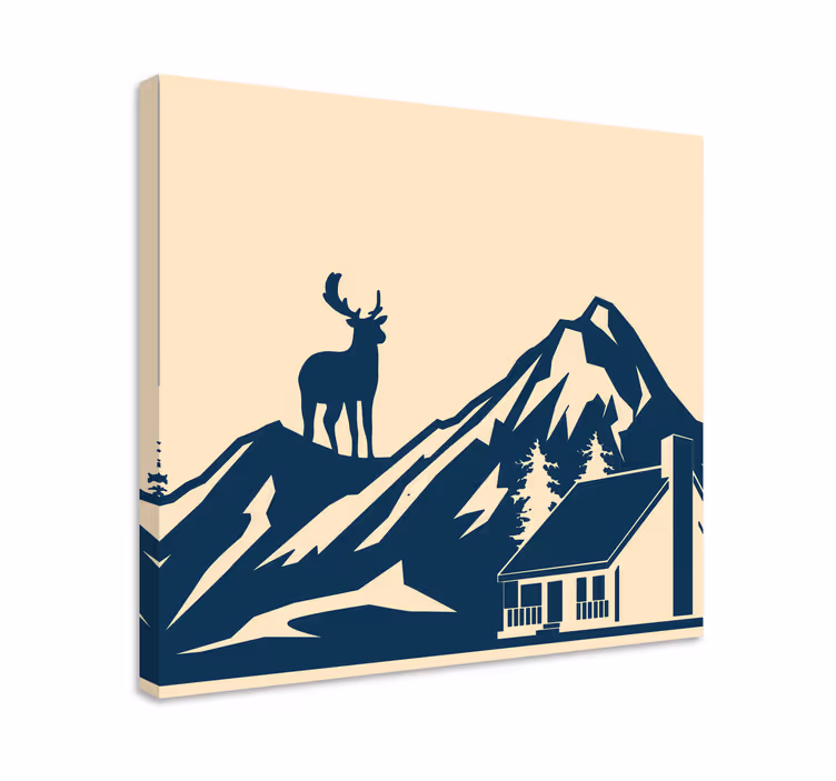 Quadro com veados silhueta de cervo majestoso - TenStickers
