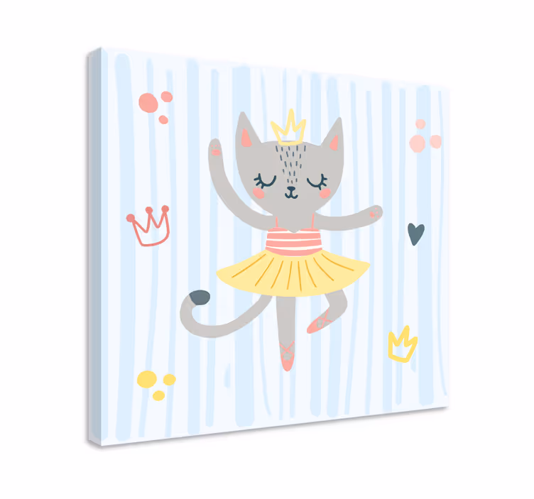 Quadro com gatos princesa gato dançarina - TenStickers