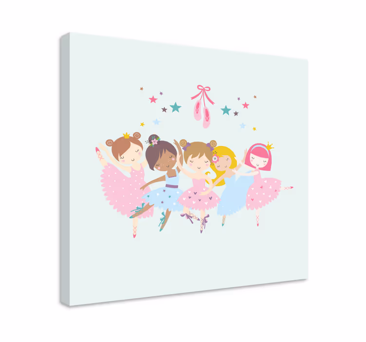 Quadro infantil Ilustração colorida de estrelas do balé - TenStickers