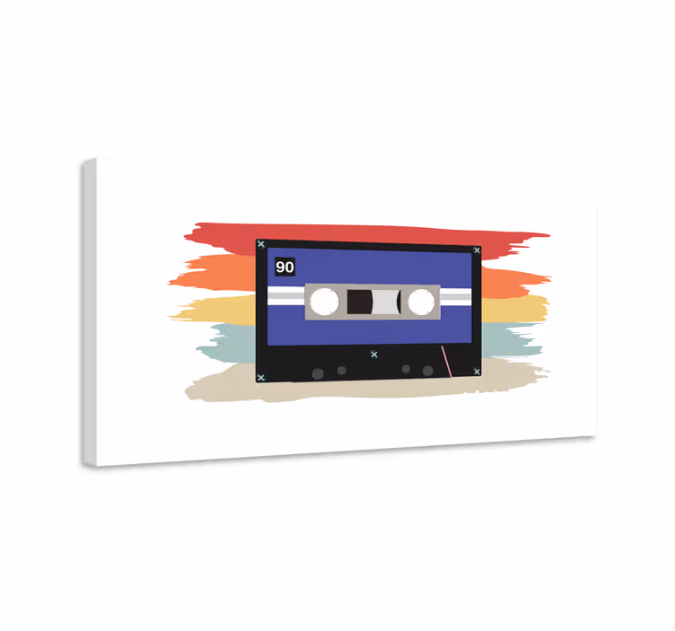 Quadro de música fita cassete retrô - TenStickers