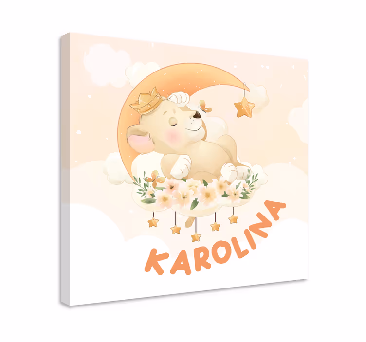 Quadro para bebê urso sonolento sonhando - TenStickers