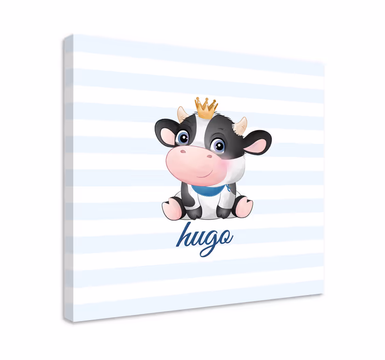 Quadro animais vaca fofa coroada - TenStickers