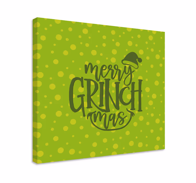 Quadro com letras mensagem de feliz grinchmas - TenStickers