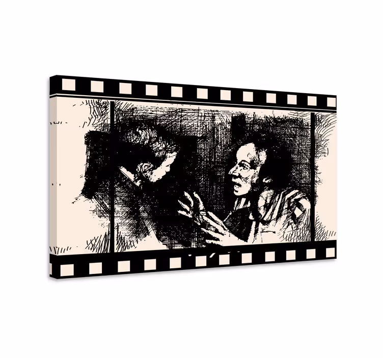 Quadro vintage diálogo sobre cinema - TenStickers