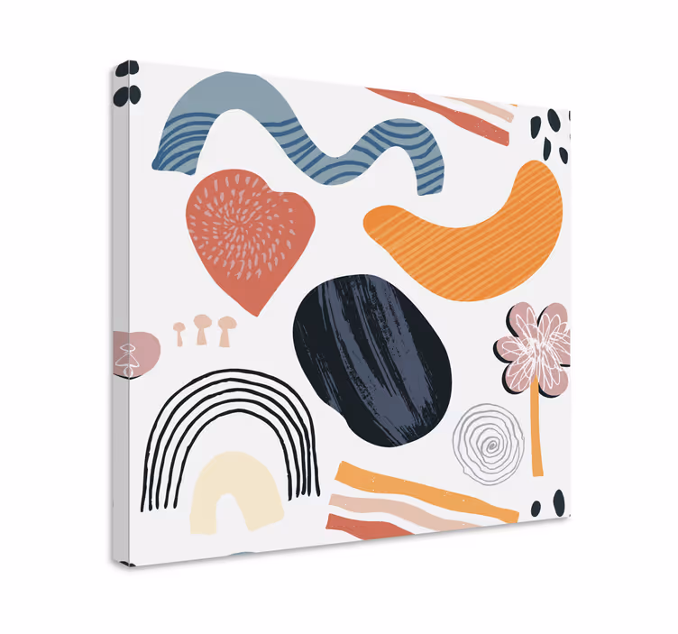 Quadro decorativo abstrato formas naturais vibrantes - TenStickers