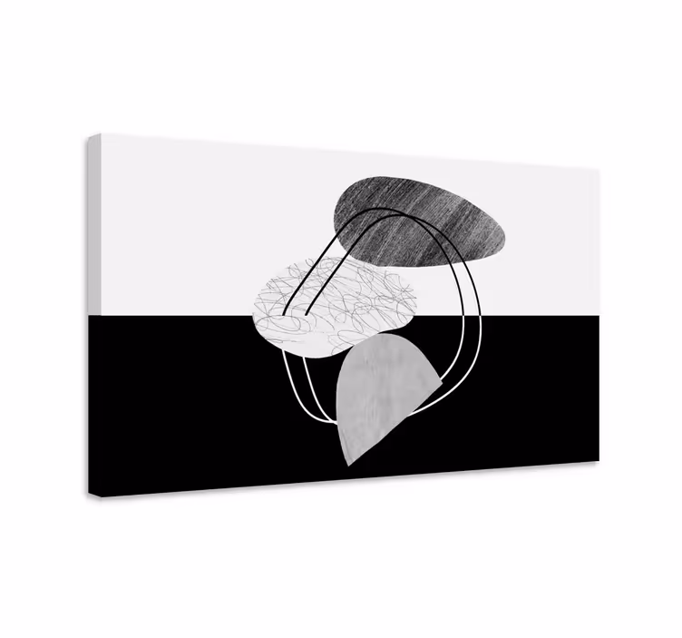 Quadro decorativo abstrato fusão de formas geométricas - TenStickers