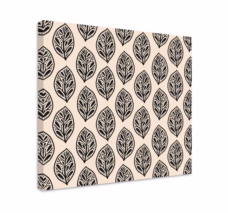 Quadro de flores com padrão de folhas elegante - TenStickers