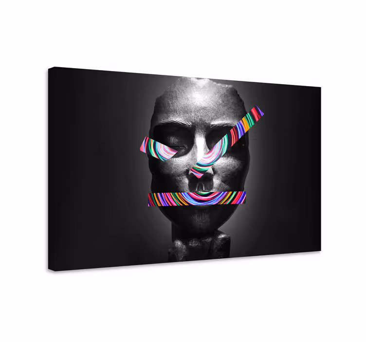 Quadro de arte escultura de rosto abstrata - TenStickers
