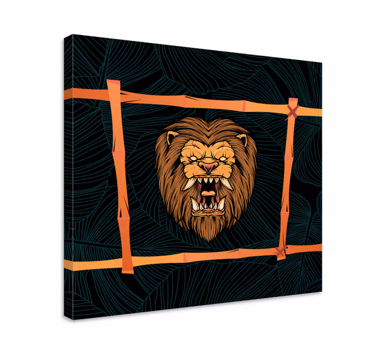 Quadro animais cabeça de leão majestosa - TenStickers