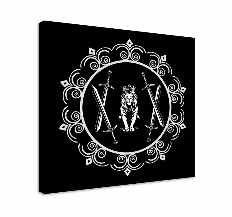 Quadro de árvores leão com espadas - TenStickers