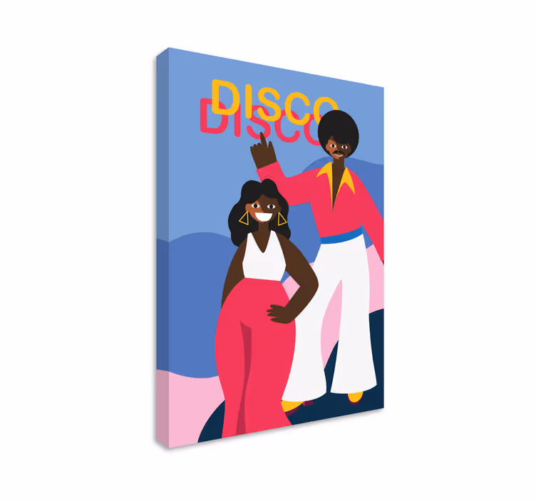 Quadros decorativos personagens amantes da disco dance - TenStickers