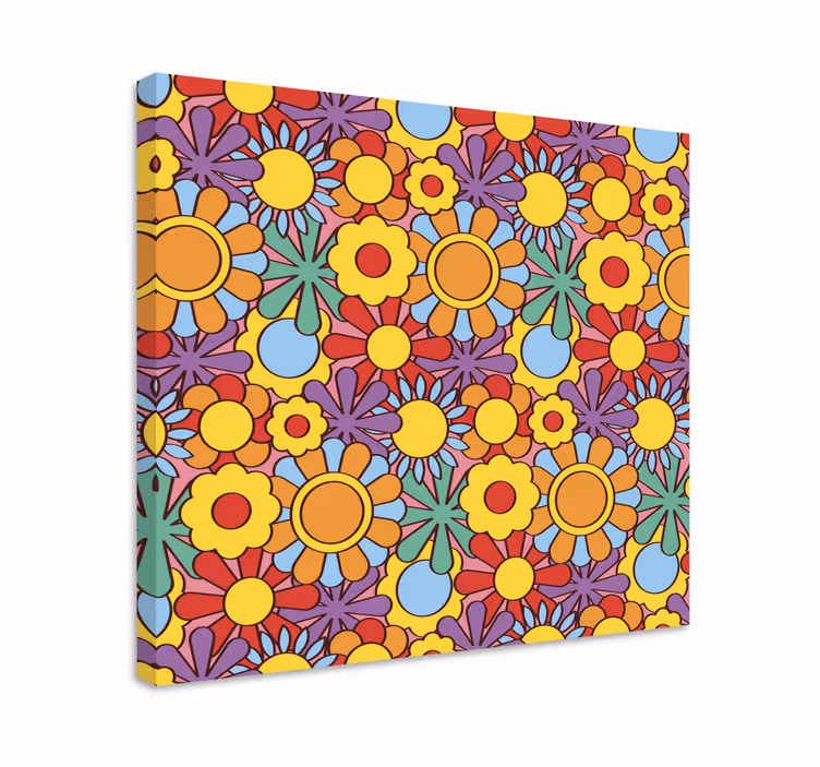 Quadro de flores com padrão vibrante de flores - TenStickers