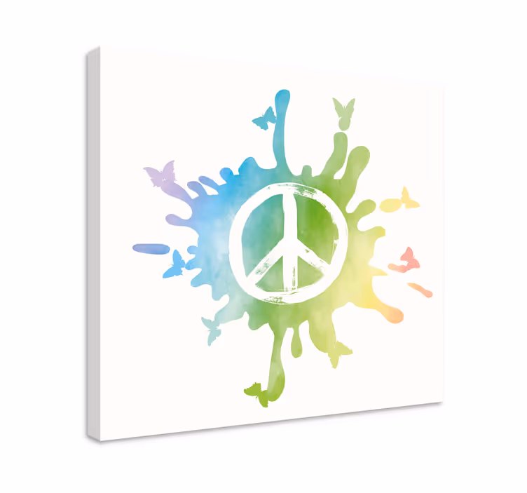 Quadro decorativo rústico símbolo da paz splash - TenStickers