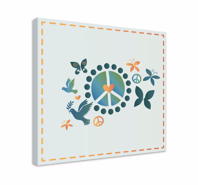 Quadro com letras símbolo da paz - TenStickers