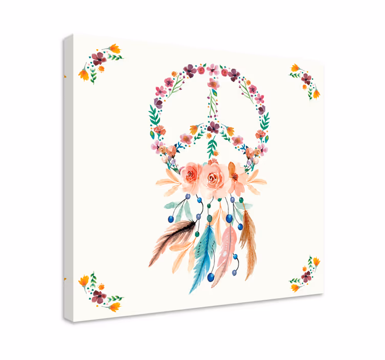 Quadro de flores símbolo da paz floral - TenStickers