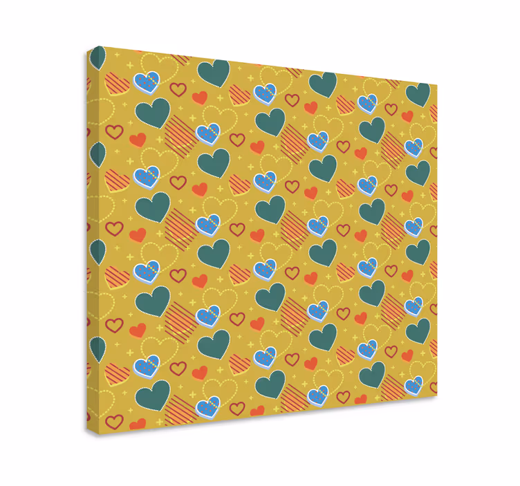 Quadro com o abecedário padrão de corações coloridos - TenStickers