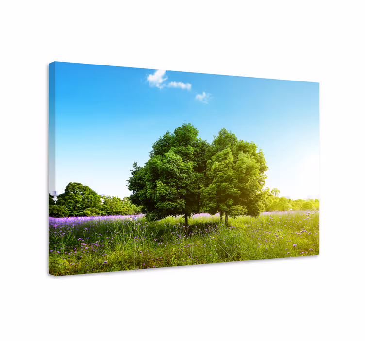 Quadro de árvores cena de verde sereno - TenStickers