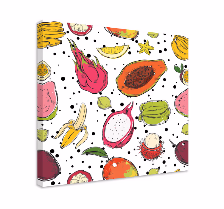 Quadro para cozinha Esboçar frutas exóticas - TenStickers