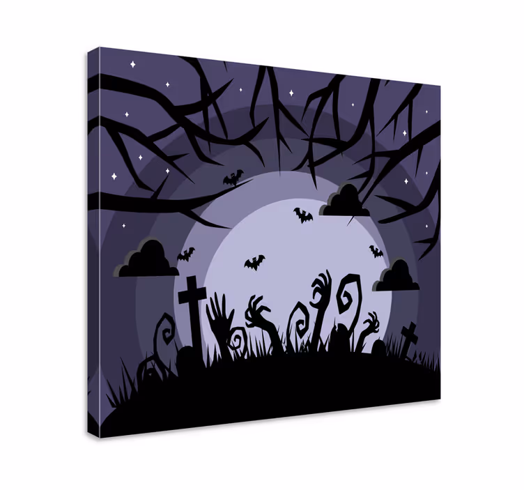Quadro frase cena de cemitério assustadora - TenStickers