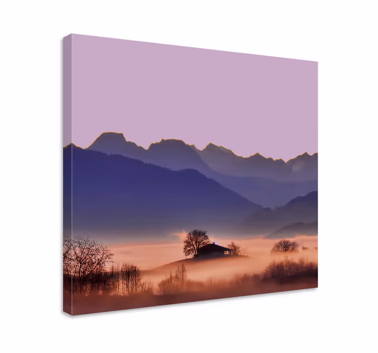 Quadro de paisagem serenidade na névoa da montanha - TenStickers