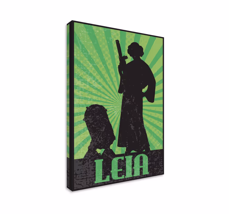 Quadros decorativos personagens leia com arma - TenStickers