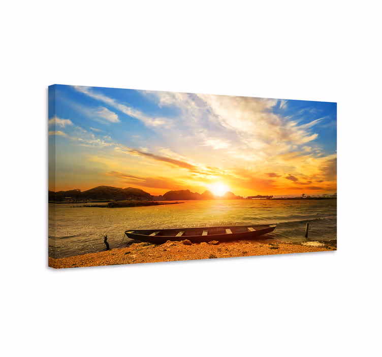 Quadro de paisage pôr do sol sobre a água - TenStickers