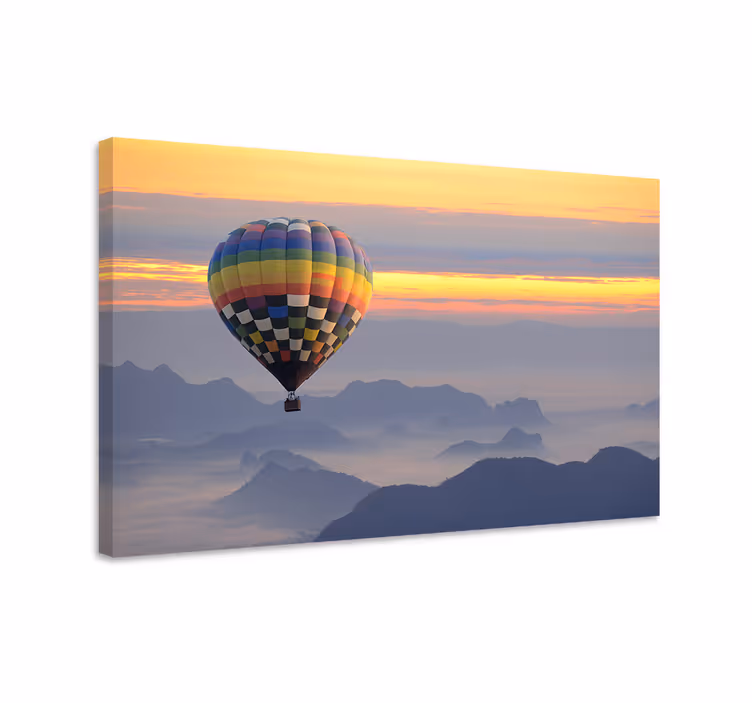 Quadro de paisagem balão de ar quente colorido - TenStickers