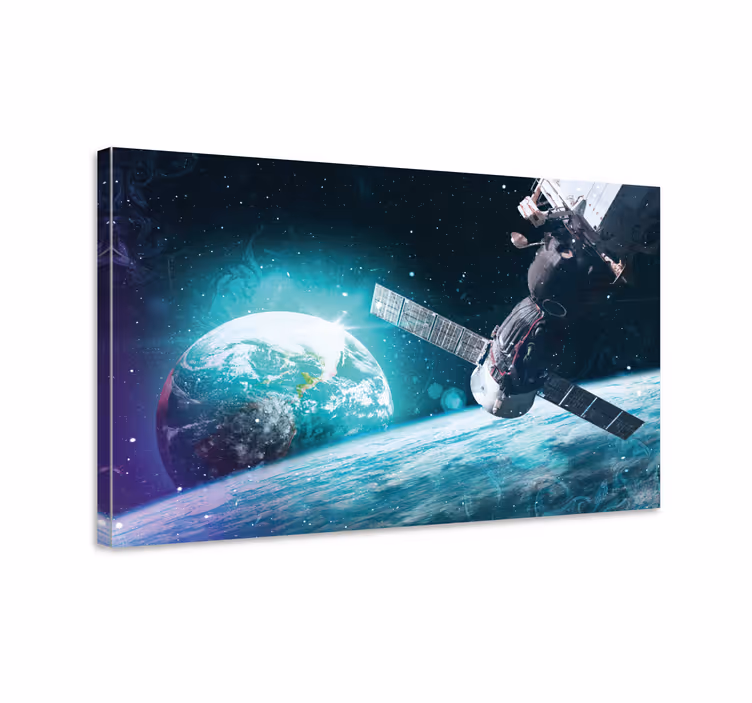 Quadro mapa mundi cena de exploração espacial - TenStickers