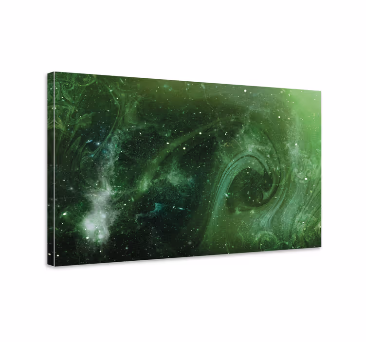 Quadro moderno Visão espacial com cores verdes - TenStickers