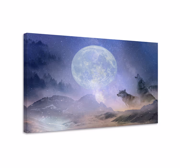 Quadro moderno Casal de lobos olhando para o espaço - TenStickers