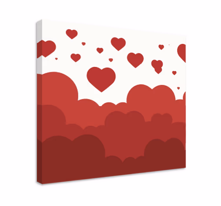 Quadro para quarto produtode nuvem coração vermelho - TenStickers