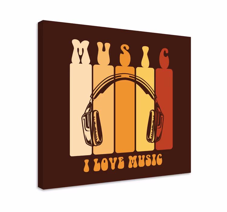 Quadro de música fones e som - TenStickers