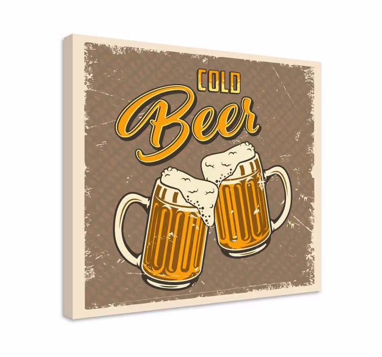 Quadro para restaurante Efeito sujo retro cerveja gelada - TenStickers