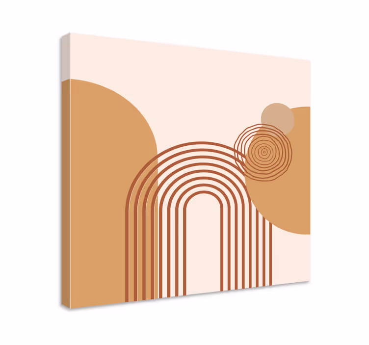 Quadro de figuras geométricas disposição de linhas curvas - TenStickers